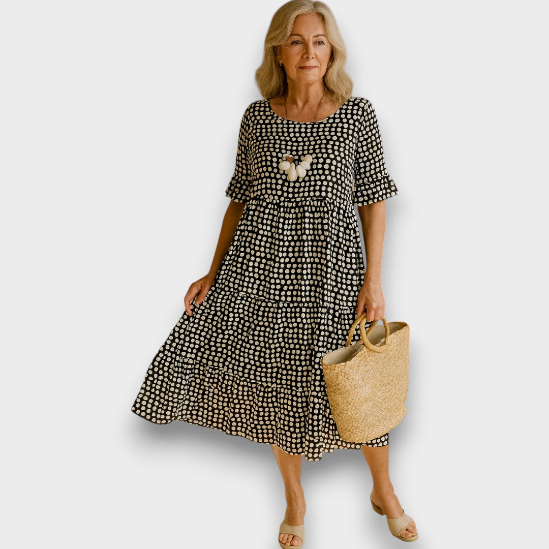 IRIS - VESTIDO MIDI DE MANGA CORTA