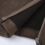 Chaqueta vintage extragrande de ante marrón