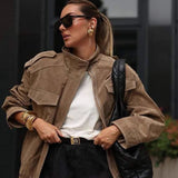 Chaqueta corta retro de ante