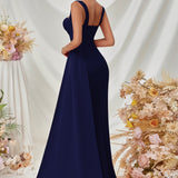 Vestido de noche maxi sexy ajustado con abertura