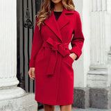 Gabardina de mujer – Corte entallado – Cinturón – Lana – Largo hasta la rodilla