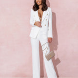 Traje Blazer para Mujer – Corte a Medida – Tejido de Lujo – Elegante Estilo Cruzado