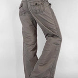 Vaqueros bootcut de tiro bajo con múltiples bolsillos