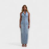 Lacey - Maxi vestido de denim con lavado suave