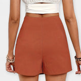 Pantalones cortos con falda y cintura alta