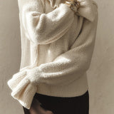 Blusa vintage con mangas acampanadas y volantes