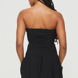 Vestido de noche mini ajustado sin tirantes