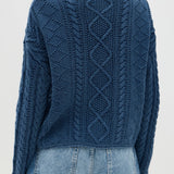 Blusa vintage holgada de punto con bandera