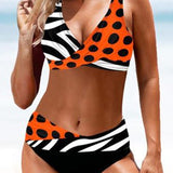 Bikini de mujer – Corte ajustado – Parte superior retorcida – Braguita ajustable con lazo – Secado rápido