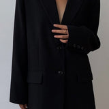 Blazer negro casual de estilo retro