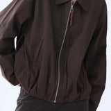 Chaqueta informal de piel sintética marrón