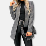 Cárdigan para mujer - Punto mixto suave - Corte holgado - Largo hasta la mitad del muslo - Cuello abierto