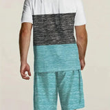 Conjunto de camiseta gráfica y pantalones cortos con cordón para mujer Sun-Kissed