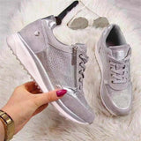 Zapatillas deportivas para mujer – Comodidad óptima – Cierre con cordones y cremallera – Suela acolchada
