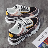 Zapatillas deportivas para mujer - Suela gruesa y cómoda - Malla transpirable - Cierre informal con cordones