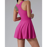 Vestido de tenis para mujer - Sin mangas - Cuello redondo - Corte ajustado y fluido