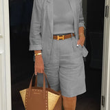Camry - Elegante blazer y pantalones cortos - Conjunto de dos piezas