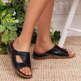 Sandalias de mujer - Piel auténtica - Comodidad transpirable - Suela plana estable