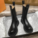 Botas de Mujer - Piel Lisa - Suela Gruesa - Estilo Moderno y Atrevido