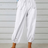 Pantalones de mujer - Cintura alta - Corte holgado - Elegantes y cómodos
