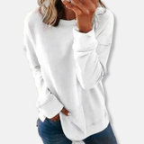 Sudadera de mujer – Corte holgado – Algodón suave – Cuello redondo cómodo – Mangas largas