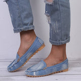 Mocasines de mujer - Estilo mocasín - Denim informal - Comodidad sin cordones