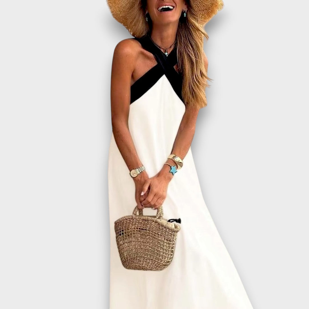 Iva - Vestido maxi con tirantes cruzados