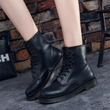 Botines de mujer - Estilo militar - Cordones - Suela antideslizante con tacos - Comodidad duradera