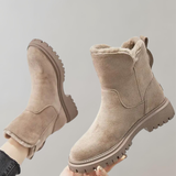 Botines de mujer - Ante suave - Forro cálido - Suela antideslizante - Fáciles de poner