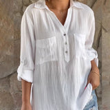 Pauline - Blusa lisa con cuello en V
