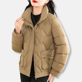 Chaqueta acolchada para mujer - Forro acolchado aislante - Cuello alto - Corte corto