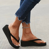 Chanclas de mujer – Tacón de cuña – Suela cómoda – Tira flexible – Estilo casual