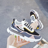 Zapatillas deportivas para mujer - Suela gruesa y cómoda - Malla transpirable - Cierre informal con cordones