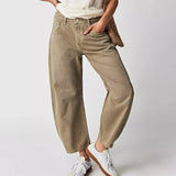 Jeans de pierna ancha para mujer - Cintura alta - Corte holgado - Comodidad informal