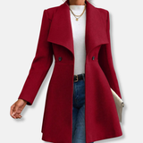 Chaqueta de mujer – Corte entallado – Efecto lana – Cuello con muesca – Botones delanteros