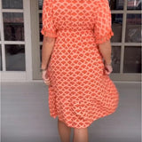 Camille - Vestido estampado con escote en V y flecos