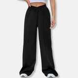 Pantalones de mujer - Tejido elástico suave - Cintura alta - Bolsillos laterales