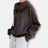 Sudadera de punto para mujer - Punto suave - Cuello vuelto - Mangas largas