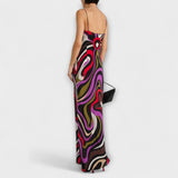 Daphne - Vestido maxi con estampado de mármol