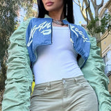 Chaqueta con estampado de letras de estilo urbano