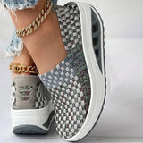 Zapatos de mujer - Slip-On Tejido Elástico - Suela Confortable con Cámara de Aire