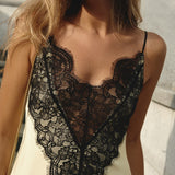 Vestido largo sexy hasta el suelo con escote pronunciado en encaje de patchwork y camiseta sin mangas.
