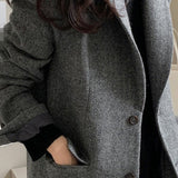 Blazer liso en mezcla de lana