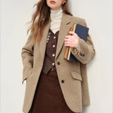 Blazer corto retro a cuadros