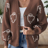 Cárdigan de jacquard con botones en la parte delantera
