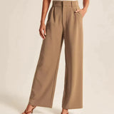 Pantalones de mujer - Cintura alta - Pierna ancha elegante - Comodidad chic