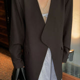 Blazer negro informal de gran tamaño