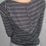 Blusa con capucha, manga larga, cuello en V, abotonada, con rayas y bloques de color