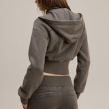 Sudadera corta con cremallera