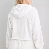 Sudadera con capucha lisa, elegante e informal con cuello en V